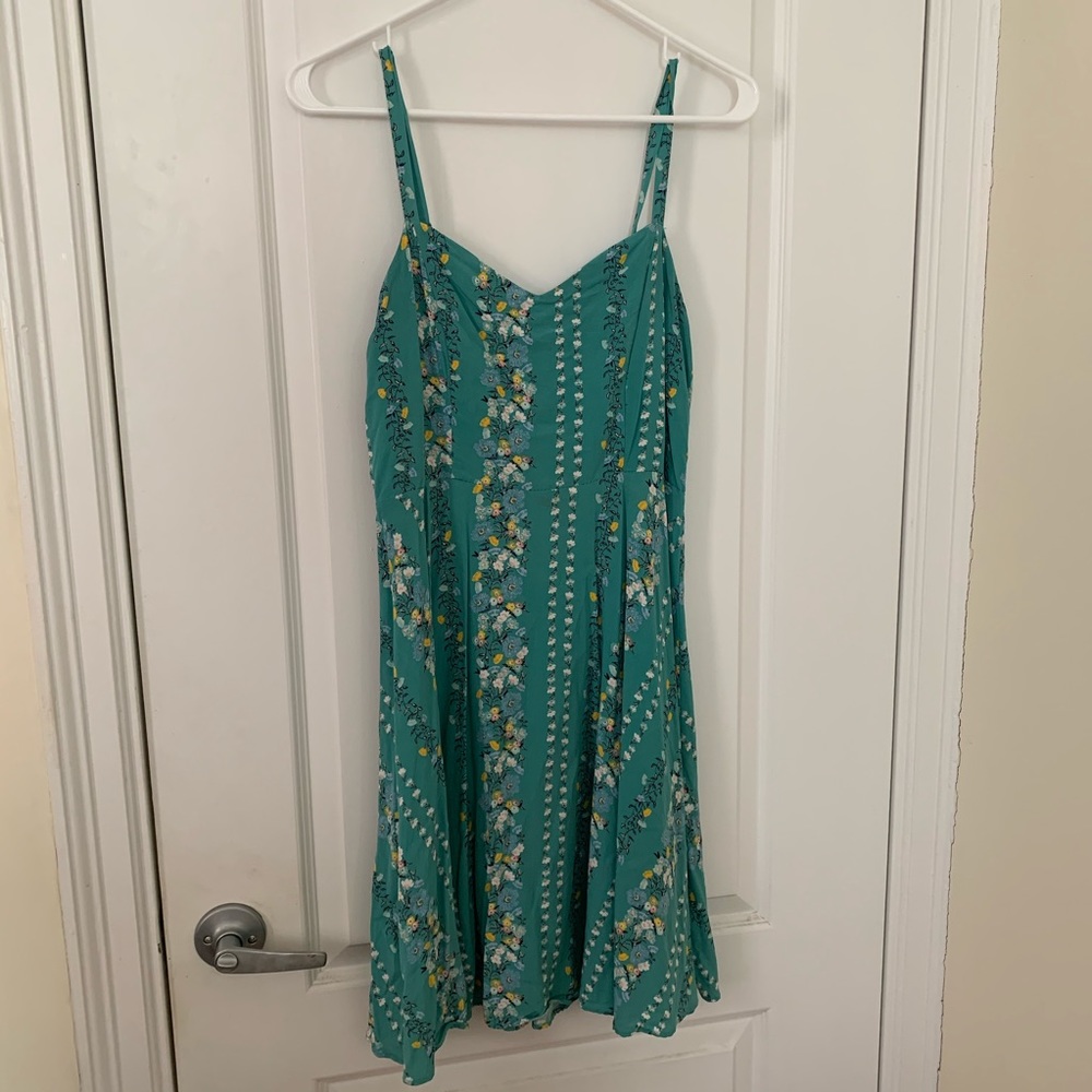 Green floral dress